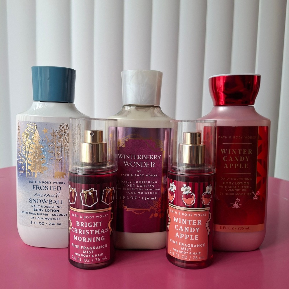 Bath & Body Works Holiday Winter Favorites Lotion & Fragrance Mist Set of 5